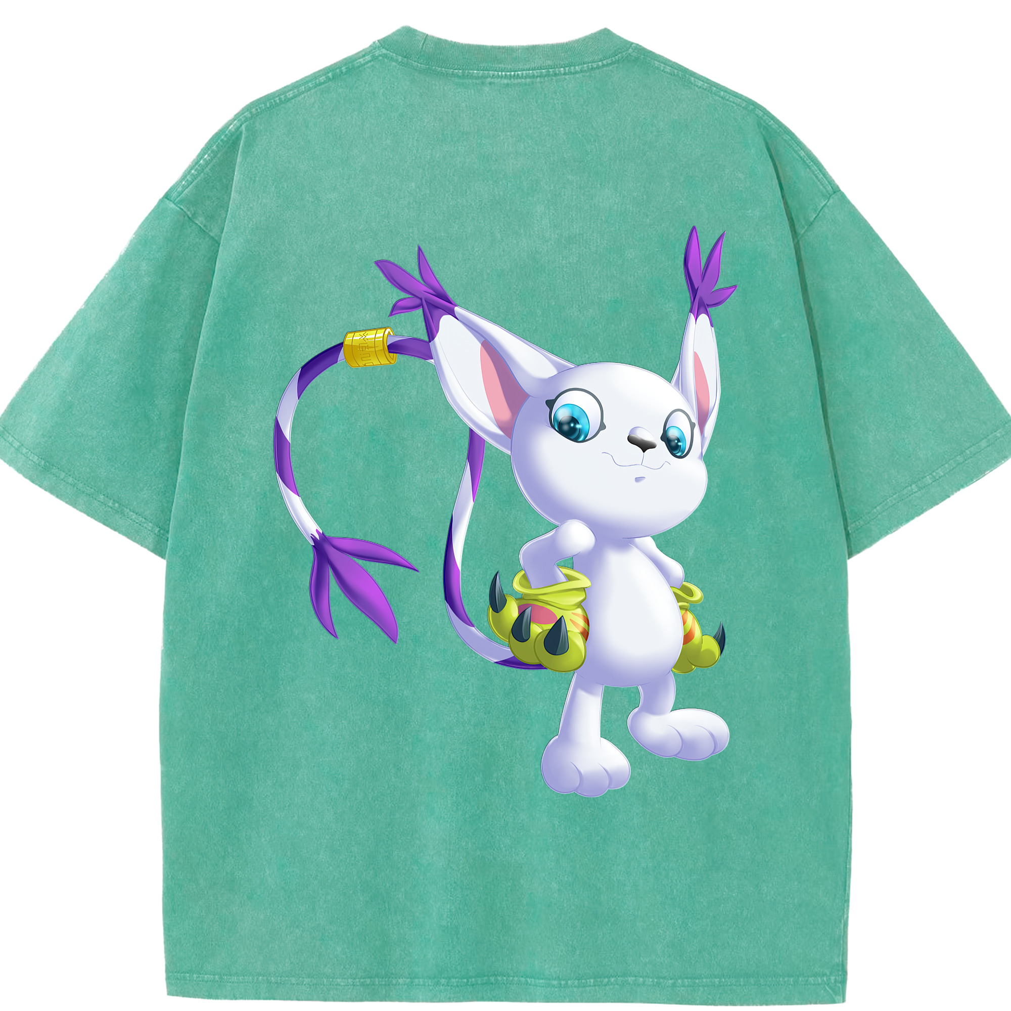 （画像用） Digimon デジタルモンスター/デジモン 綿100% ヴィンテージ風 半袖Tシャツ（背面プリント）